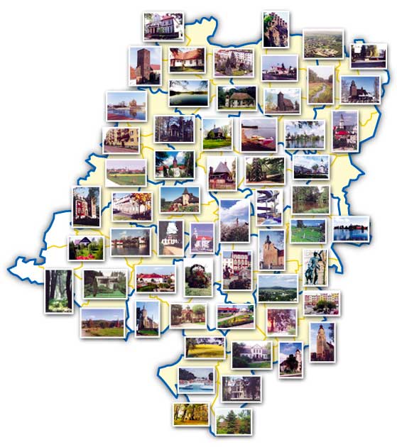 Mapa gmin członkowskich Związku Gmin Śląska Opolskiego